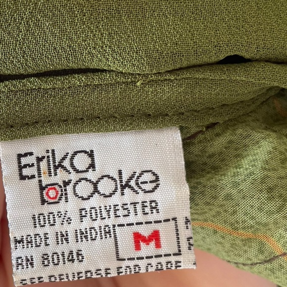 Erika Brooke Vintage 70s Earthy Hippie Witchy Floral Semi Opaque Midi Dress Set - Picture 6 of 6